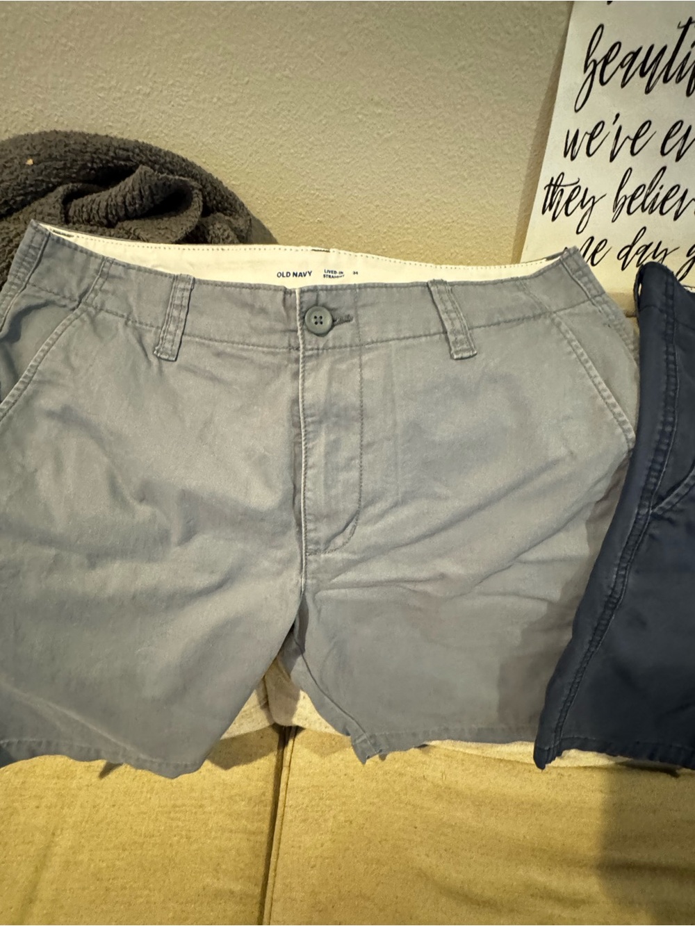 Old Navy Men's Light Gray Flat Front Shorts